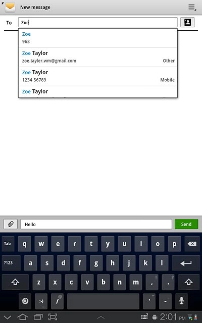 Press the required contact.