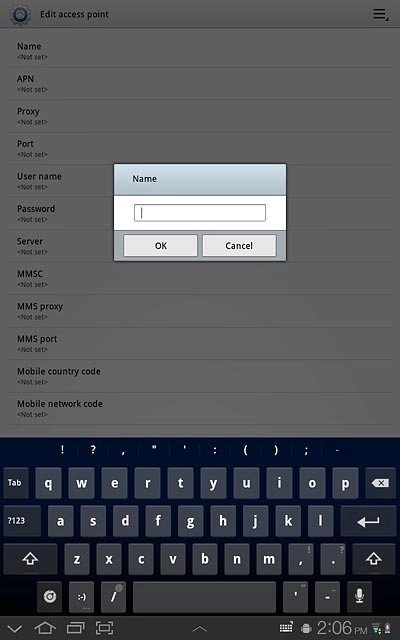 Key in Vodafone MMS and press OK.