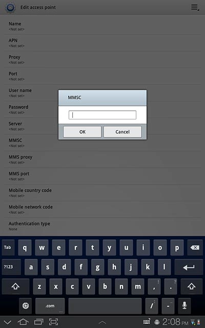 Key in http://pxt.vodafone.net.au/pxtsend and press OK.