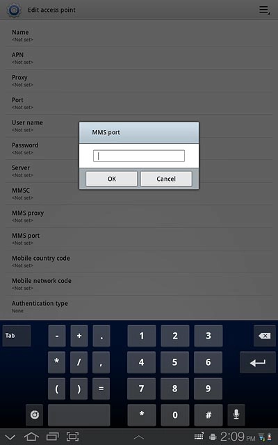 Key in 8080 and press OK.