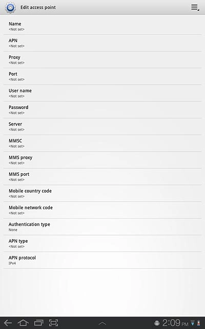 Press Mobile network code.
