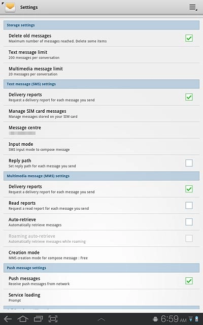 When the box next to the menu item is ticked (V), the function is turned on.