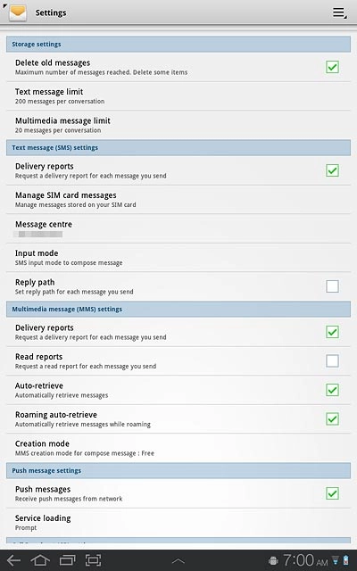When the box next to the menu item is ticked (V), the function is turned on.