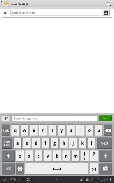 Press Enter recipient here.Key in the first letters of the required contact.Matching contacts are displayed.