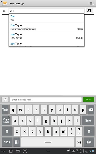 Press the required contact.