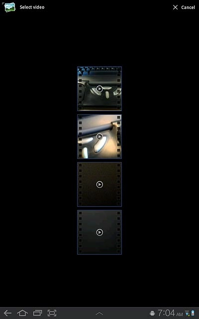 Press the required video clip.