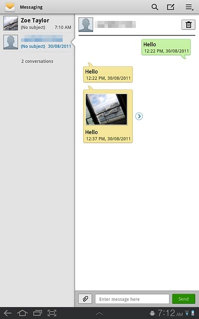 Press and hold the required picture message until a pop-up menu is displayed.