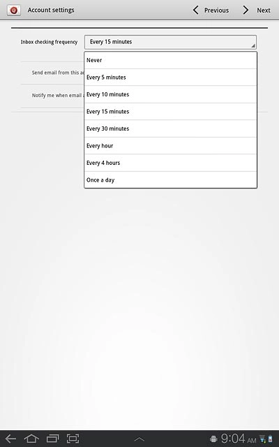 Press Never or the required period.