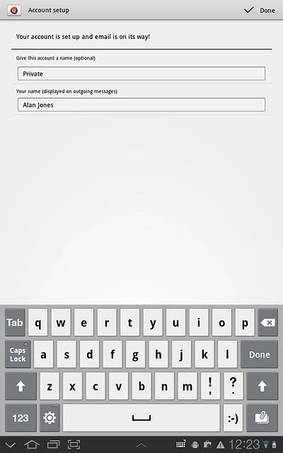 Press Done.Wait while your device retrieves new email messages.