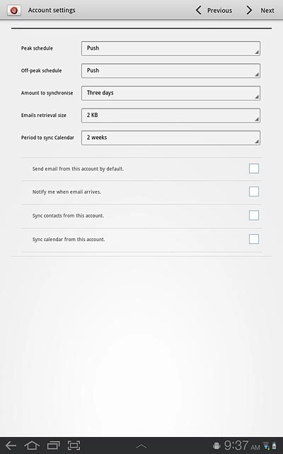 Press the box next to Send email from this account by default to turn the function on or off.