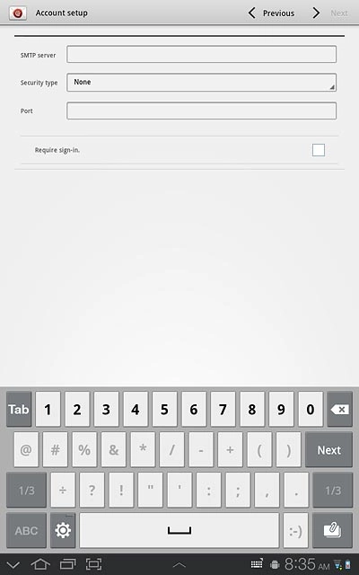 Press the box next to Require sign-in to turn SMTP authentication on or off.