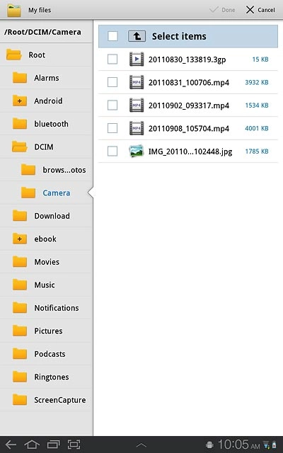 Press the required file.