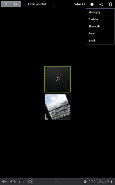 Press YouTube.Key in text for the video clip.