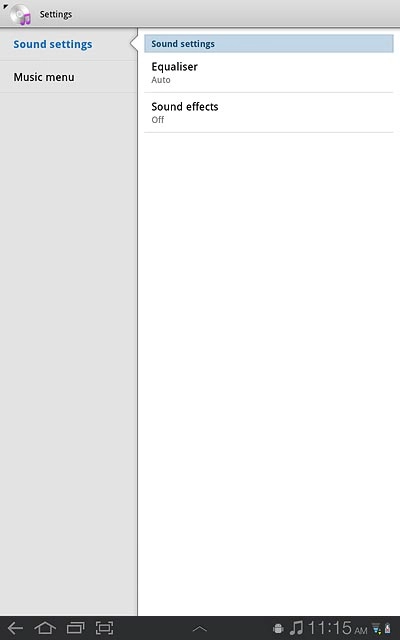 Press Sound settings.
