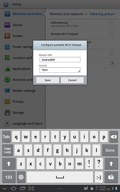 Press the drop down list below Security.