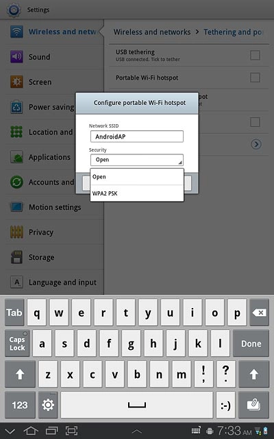 If you select WPA2 PSK: