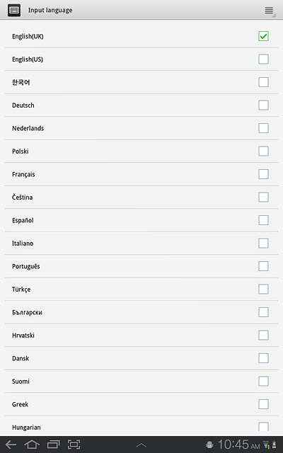 When the box next to a language is ticked (V), it's turned on.