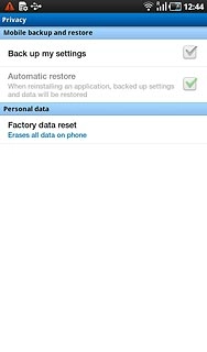 Press Factory data reset.
