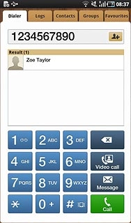 Key in the required number and press the video call icon.