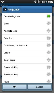 Press Default ringtone or the different message tones to hear them.