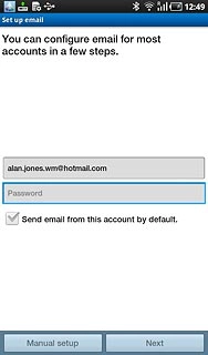 Press Password and key in the password for your email account at your email provider.