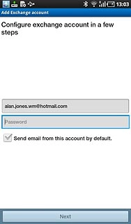 Press Password and key in the password for your email account.