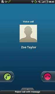 When you've an ongoing call, the new call is signalled by a sound.Press the accept call icon and drag the icon right.