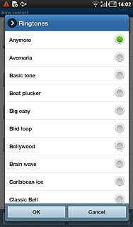 Once you've found a ring tone you like, press OK.