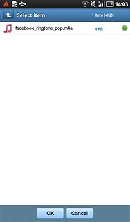 Once you've found a ring tone you like, press OK.