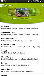 To search by application name:Press the search icon.