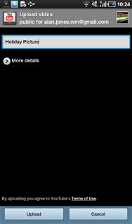 Key in text for the video clip.Press Upload.