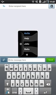 Press the required word to insert it.