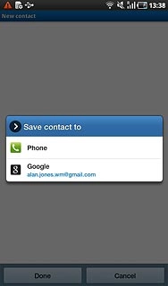 The steps below are based on the Phone phone book. If you select another phone book, there may be some differences in relation to the instruction.