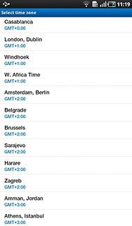 Press the required time zone.