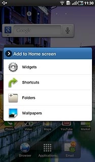 Press the required shortcut.Follow the instructions on the display to add the selected shortcut.