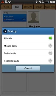 Press the required call list.