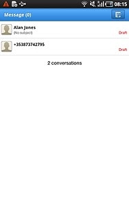 Press the required sender.The messages from the sender in question are displayed.