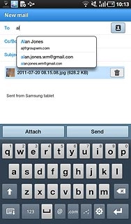 Press the required contact.Write subject and text for your email message.