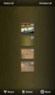 Press the required picture or the required video clip to tick it.