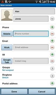 Press the field next to the phone number.