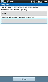 Press the field below Your name (Displayed on outgoing messages) and key in the required sender name.