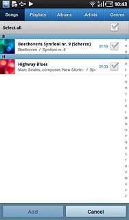 Press the required audio files to tick them.