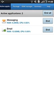 Press the Active applications tab.