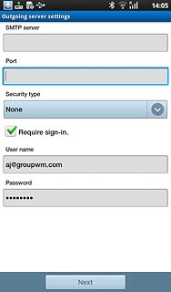 Press the drop down list below Security type.