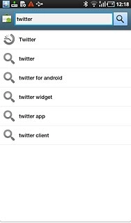 Key in Twitter and press the search icon.