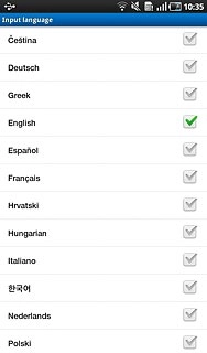 When the box next to a language is ticked (V), it's selected.