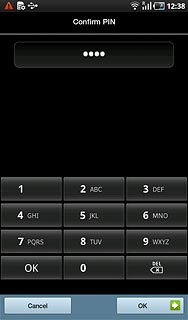 Key in the lock code again and press OK.