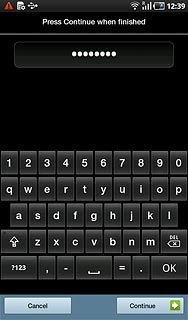 Key in the required lock code and press Continue.