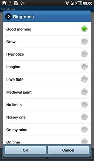 Once you've found a ring tone you like, press OK.