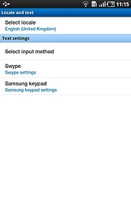 Press Select locale.
